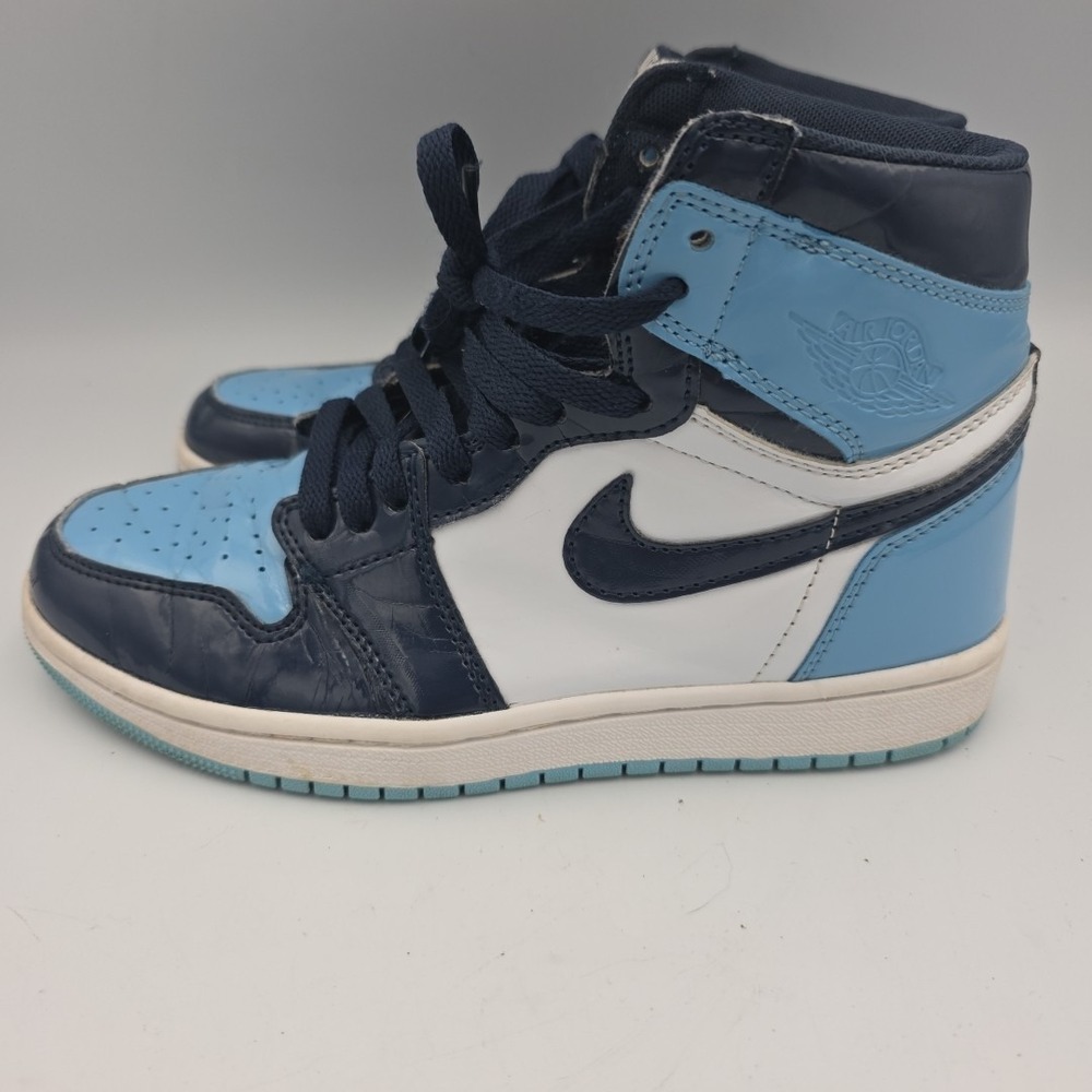Women's Size 7- Air Jordan 1 Retro OG High Blue Chill UNC Patent 2016 310004-132